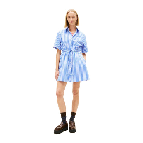 TOMMY JEANS Abito Abito corto Donna a righe con coulisse in vita XS - Francavilla Moda