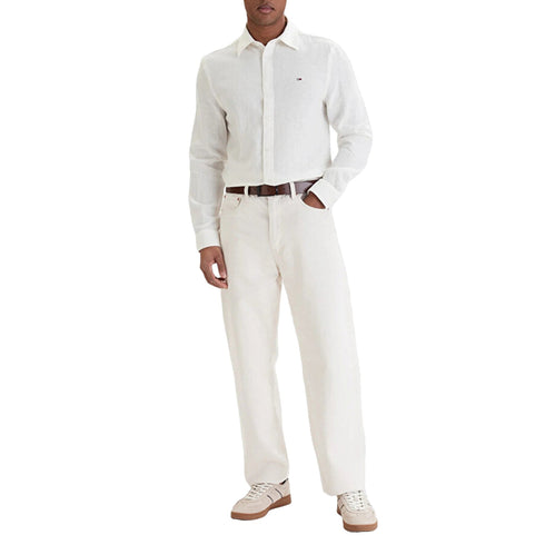 TOMMY JEANS Camicia Camicia Uomo in misto lino S P26-TOMMY JEANSDM0DM22761-YBL-S - Francavilla Moda