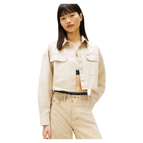 TOMMY JEANS Overshirt Overshirt Donna cropped con tasche S - Francavilla Moda