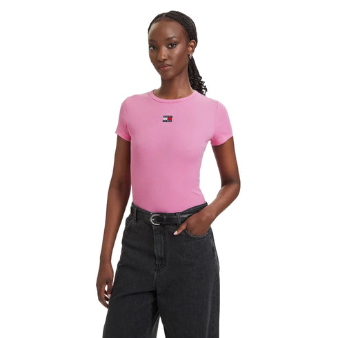 TOMMY JEANS T-shirt T-shirt Donna slim con bandiera XS A26-TOMMY JEANSDW0DW17881-TOU-XS - Francavilla Moda