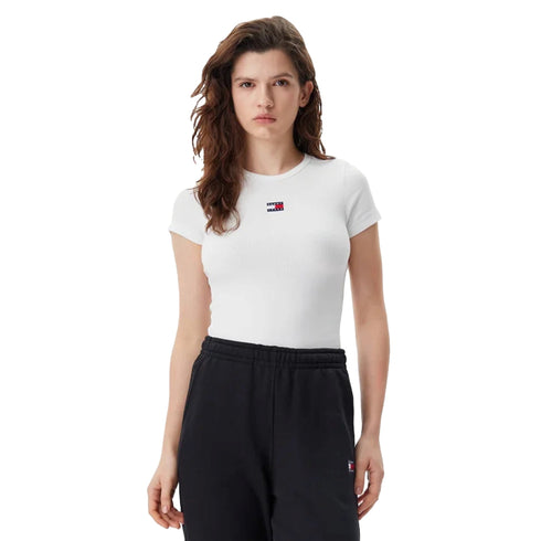 TOMMY JEANS T-shirt T-shirt Donna slim con bandiera XS A26-TOMMY JEANSDW0DW17881-YBL-XS - Francavilla Moda