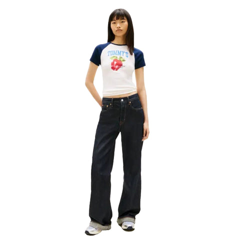 TOMMY JEANS T-Shirt T-shirt Donna Slim con stampa frontale XS - Francavilla Moda