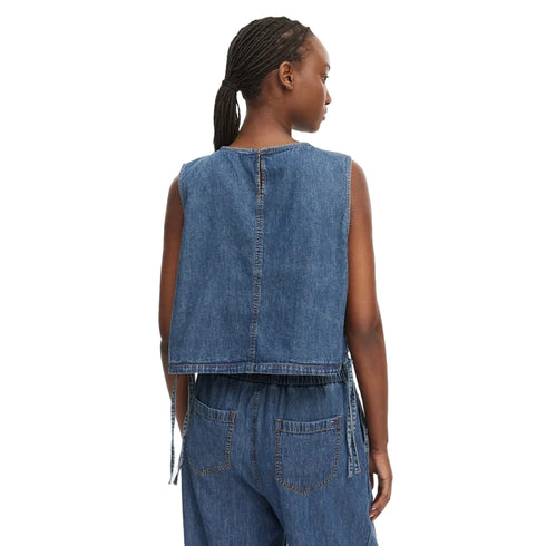 TOMMY JEANS Top Top Donna in denim con laccetti XS - Francavilla Moda