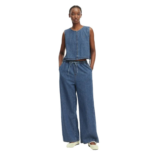 TOMMY JEANS Top Top Donna in denim con laccetti XS - Francavilla Moda
