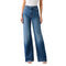 Jeans Donna Bellagio, in denim di cotone, con logo posteriore e vita alta