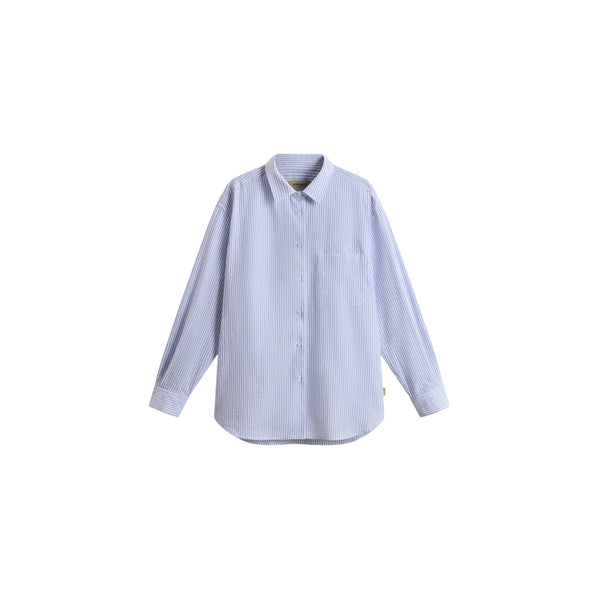 Woolrich Camicia casual Camicia Donna taschino cotone seersucker XS P25 - WOOLRICHCFWWSI0213FRUT4070 - 31010 - XS - Francavilla Moda
