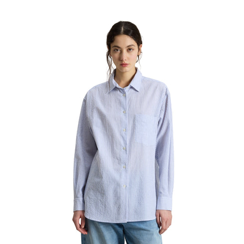 Woolrich Camicia casual Camicia Donna taschino cotone seersucker XS P25 - WOOLRICHCFWWSI0213FRUT4070 - 31010 - XS - Francavilla Moda