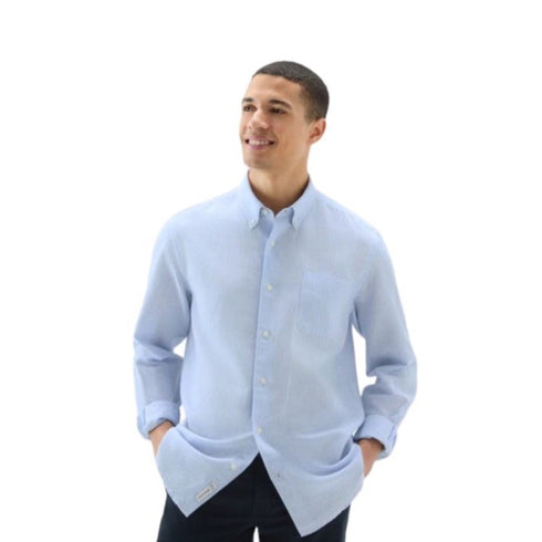 Woolrich Camicia Camicia Uomo Button Down Linen Bianco celeste - Francavilla Moda