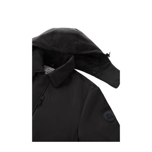 Woolrich Giubbotto Giaccone Uomo Barrow Mac in Softshell Nero A24 - WOOLRICHCFWOOU0792MRUT3496 - 100 - S - Francavilla Moda