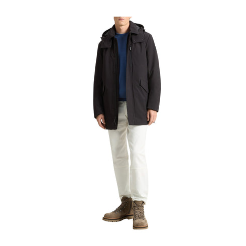 Woolrich Giubbotto Giaccone Uomo Barrow Mac in Softshell Nero A24 - WOOLRICHCFWOOU0792MRUT3496 - 100 - S - Francavilla Moda