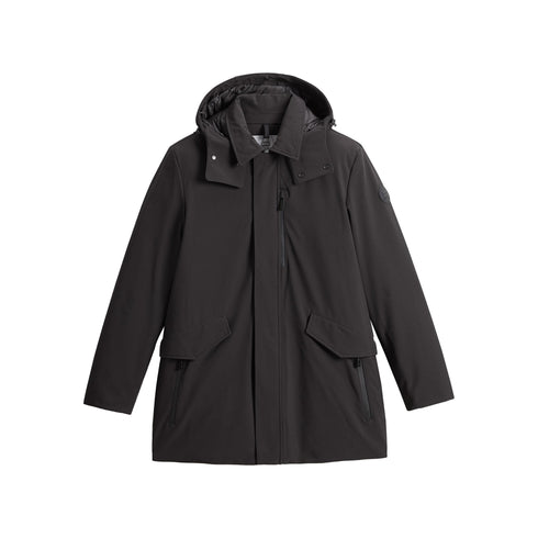 Woolrich Giubbotto Giaccone Uomo Barrow Mac in Softshell Nero A24 - WOOLRICHCFWOOU0792MRUT3496 - 100 - S - Francavilla Moda