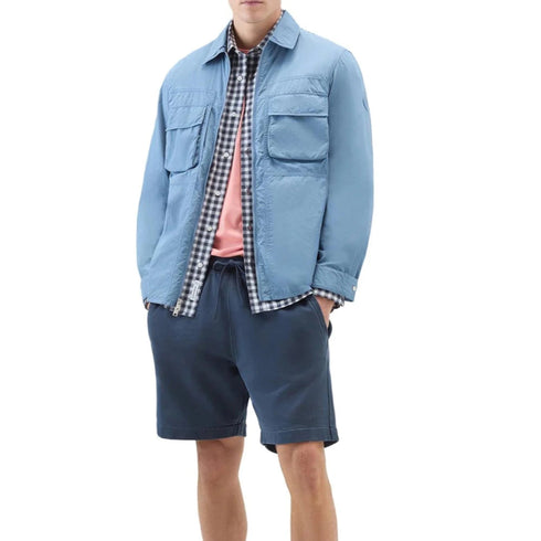 Woolrich Giubbino Giubbino Uomo Crinkle in nylon Celeste P24-WOOLRICHCFWOOS0119MRUT3718-31123-M - Francavilla Moda