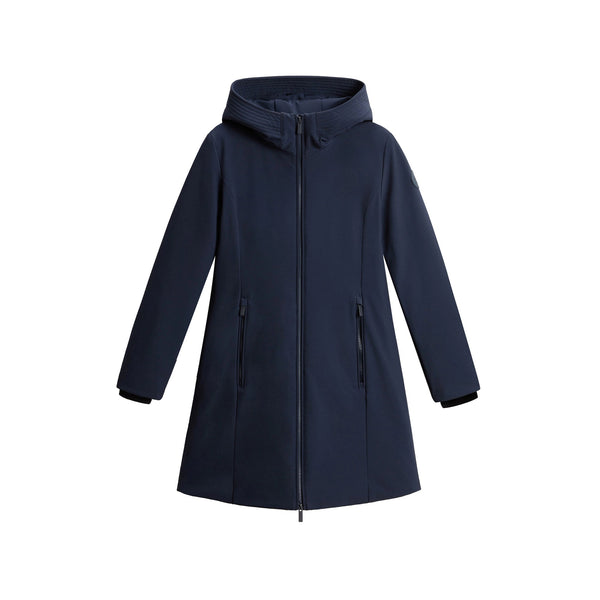 Woolrich Parka Parka Donna lungo Firth liscio Blu - Francavilla Moda