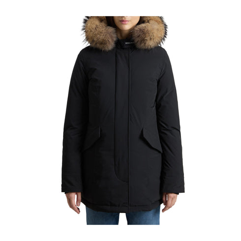 Woolrich Parka medio Parka Donna Luxury Artic con pelliccia Nero - Francavilla Moda