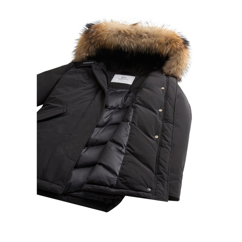 Woolrich Parka medio Parka Donna Luxury Artic con pelliccia Nero - Francavilla Moda