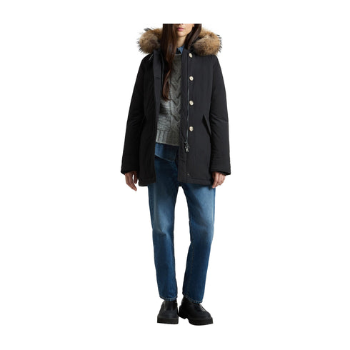Woolrich Parka medio Parka Donna Luxury Artic con pelliccia Nero - Francavilla Moda