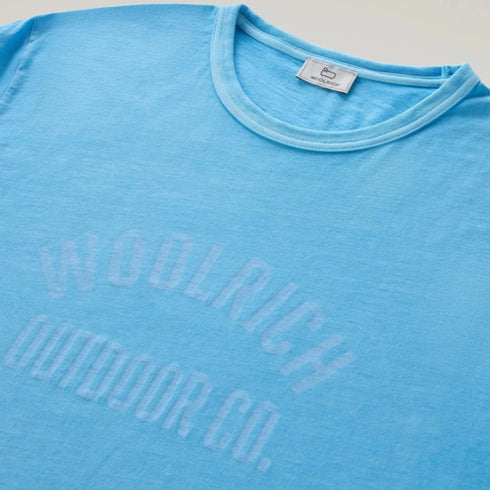 Woolrich T-shirt T-shirt Uomo Light Garment Dyed Celeste - Francavilla Moda