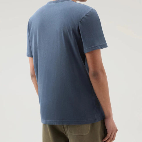 Woolrich T-shirt T-shirt Uomo Light Garment Dyed Celeste - Francavilla Moda