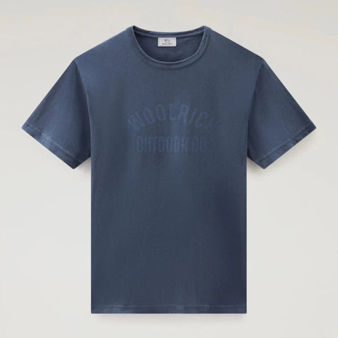 Woolrich T-shirt T-shirt Uomo Light Garment Dyed Celeste - Francavilla Moda
