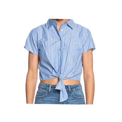 Yes Zee Camicia corta Camicia Donna rigata con nodo XS P25 - YESZEEC209YT00 - 2700 - XS - Francavilla Moda