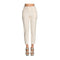 Yes Zee Pantaloni Donna Pantalone con bottone gioiello Ecru - Francavilla Moda