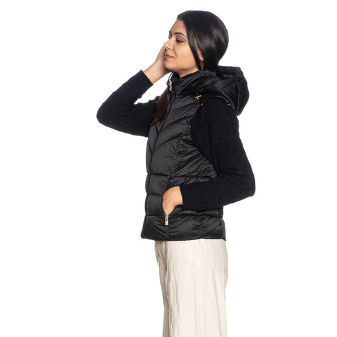 Yes Zee Gilet Gilet Donna corto con cappuccio S A26-YESZEEJ104M500-0801-S - Francavilla Moda