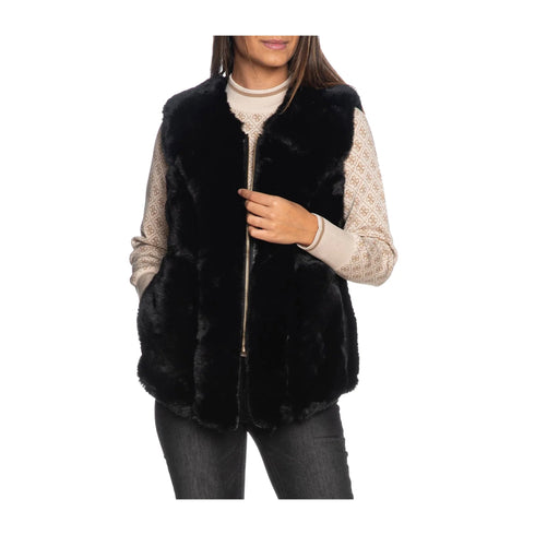 Yes Zee Gilet Gilet Donna in pelliccia sintetica Nero A24 - YESZEEJ102KX00 - 0801 - XS - Francavilla Moda