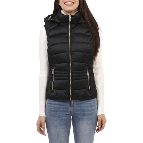 Yes Zee Piumino smanicato Gilet Donna trapuntato con cappuccio S A25-YESZEEJ107M800-0801-S - Francavilla Moda