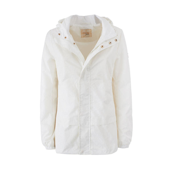 Yes Zee Giacca leggera Giubbino Donna di media lunghezza Bianco - Francavilla Moda