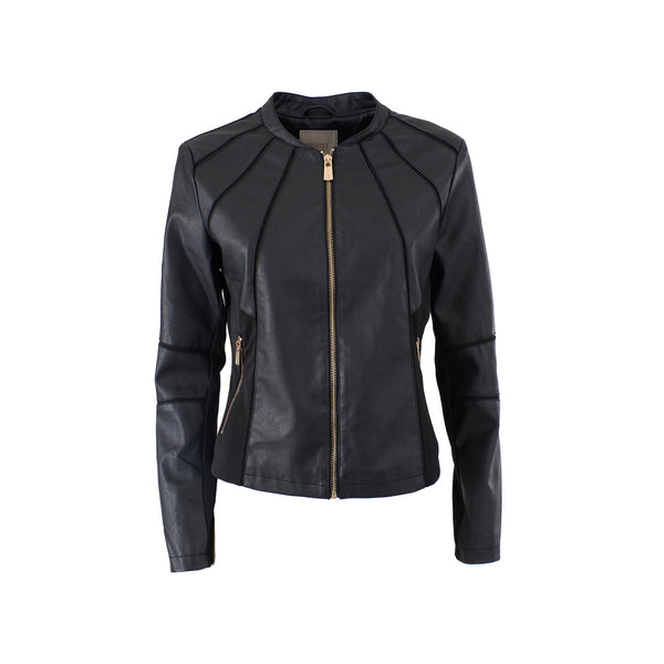 Yes Zee Giacca leggera Giubbino Donna ecopelle con inserti S - Francavilla Moda