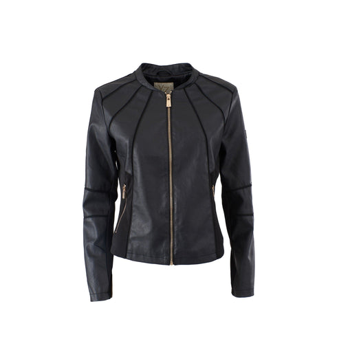 Yes Zee Giubbino Giubbino Donna in ecopelle con inserti S - Francavilla Moda