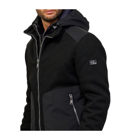 Yes Zee Giacca leggera Giubbino Uomo in tricotina con pettorina Nero - Francavilla Moda