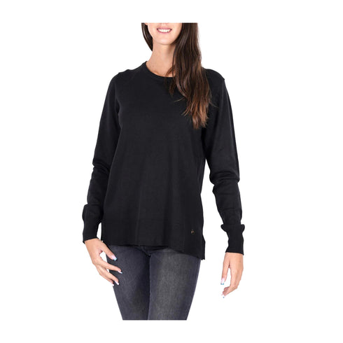 Yes Zee Maglia Maglia Donna oversize misto viscosa Nero A24 - YESZEEM052RU00 - 0801 - XS - Francavilla Moda