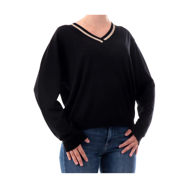 Yes Zee Maglia Maglia Donna scollo a V dettaglio lurex XS - Francavilla Moda