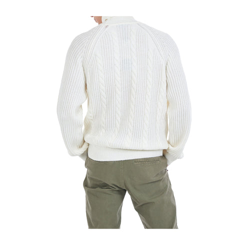 Yes Zee Pullover Maglia Uomo Dolcevita intrecciata Bianco A24 - YESZEEM854HD00 - 0157 - S - Francavilla Moda