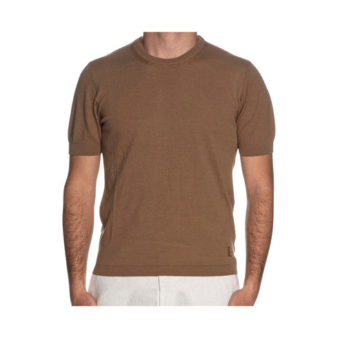 Yes Zee Maglia Maglia Uomo girocollo a maniche corte Cammello - Francavilla Moda