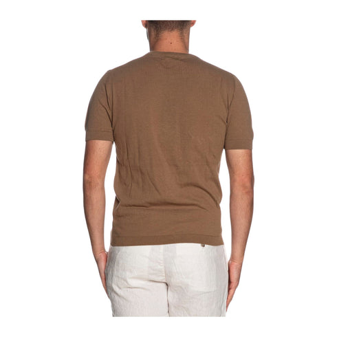 Yes Zee Maglia Maglia Uomo girocollo a maniche corte Cammello - Francavilla Moda