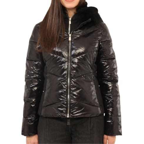 Yes Zee Piumino corto Piumino Donna bitessuto con pelliccia S A25-YESZEEJ016Q300-0801-S - Francavilla Moda