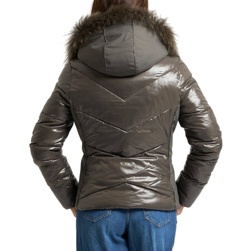 Yes Zee Piumino corto Piumino Donna bitessuto con pelliccia S  - Francavilla Moda