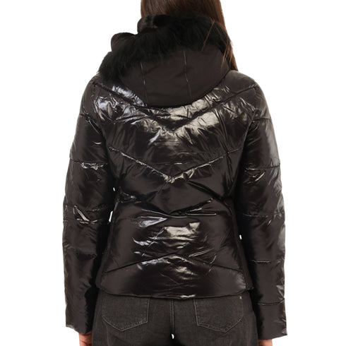 Yes Zee Piumino corto Piumino Donna bitessuto con pelliccia S A25-YESZEEJ016Q300-0801-S - Francavilla Moda