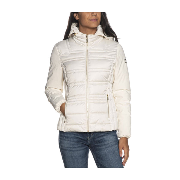 Yes Zee Piumino corto Piumino Donna con finto gilet Avorio - Francavilla Moda