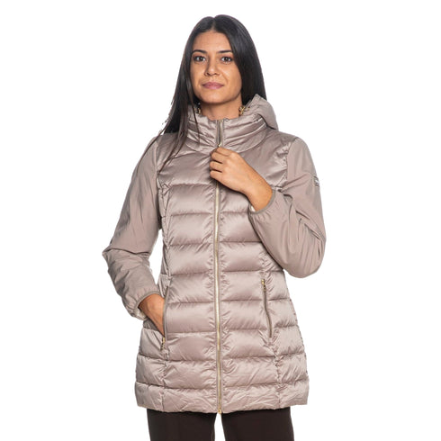 Yes Zee Piumino lungo Piumino Donna lungo con pettorina XS A26-YESZEEO045M500-0222-XS - Francavilla Moda