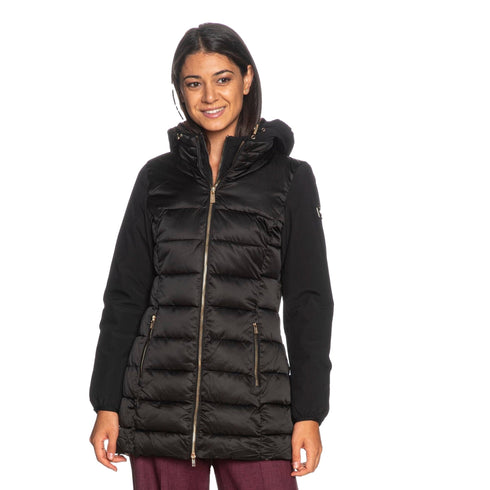 Yes Zee Piumino lungo Piumino Donna lungo con pettorina XS A26-YESZEEO045M500-0801-XS - Francavilla Moda