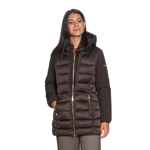 Yes Zee Piumino lungo Piumino Donna lungo con pettorina XS A26-YESZEEO045M500-0232-XS - Francavilla Moda