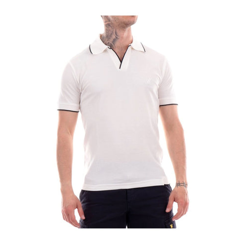 Yes Zee Polo Polo Uomo senza bottoni con logo Bianco - Francavilla Moda