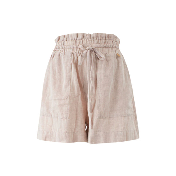 Yes Zee Shorts Shorts Donna in misto lino tinta unita Ecru - Francavilla Moda