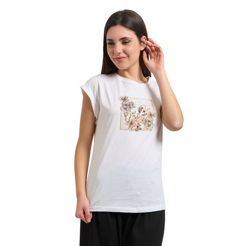 Yes Zee T-shirt mm T-shirt donna con stampa S - Francavilla Moda