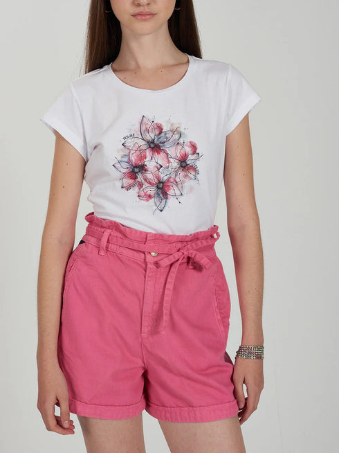 Yes Zee T-shirt mm T-shirt donna con stampo floreale S - Francavilla Moda