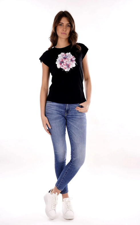 Yes Zee T-shirt mm T-shirt donna con stampo floreale S P26-YESZEEt257SG00-801-S - Francavilla Moda