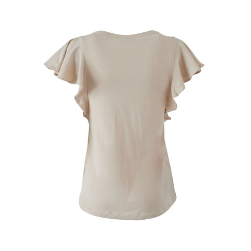 Yes Zee T-Shirt T-shirt Donna maniche con rouches Beige - Francavilla Moda